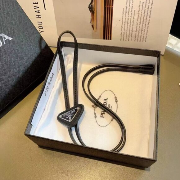 💎Prada Saffiano Leather Bolo Tie Unisex - Picture 1 of 5